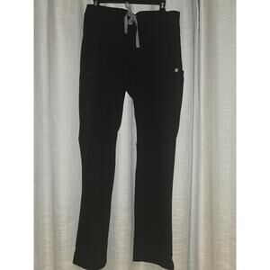 FIGS Technical Collection Black Scrub Pants Womens Medium Tall MT Drawstring
